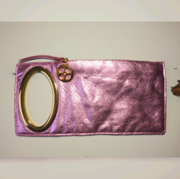 Minimal Statement Wristlet with Metal Handle - Picture 2 of 16